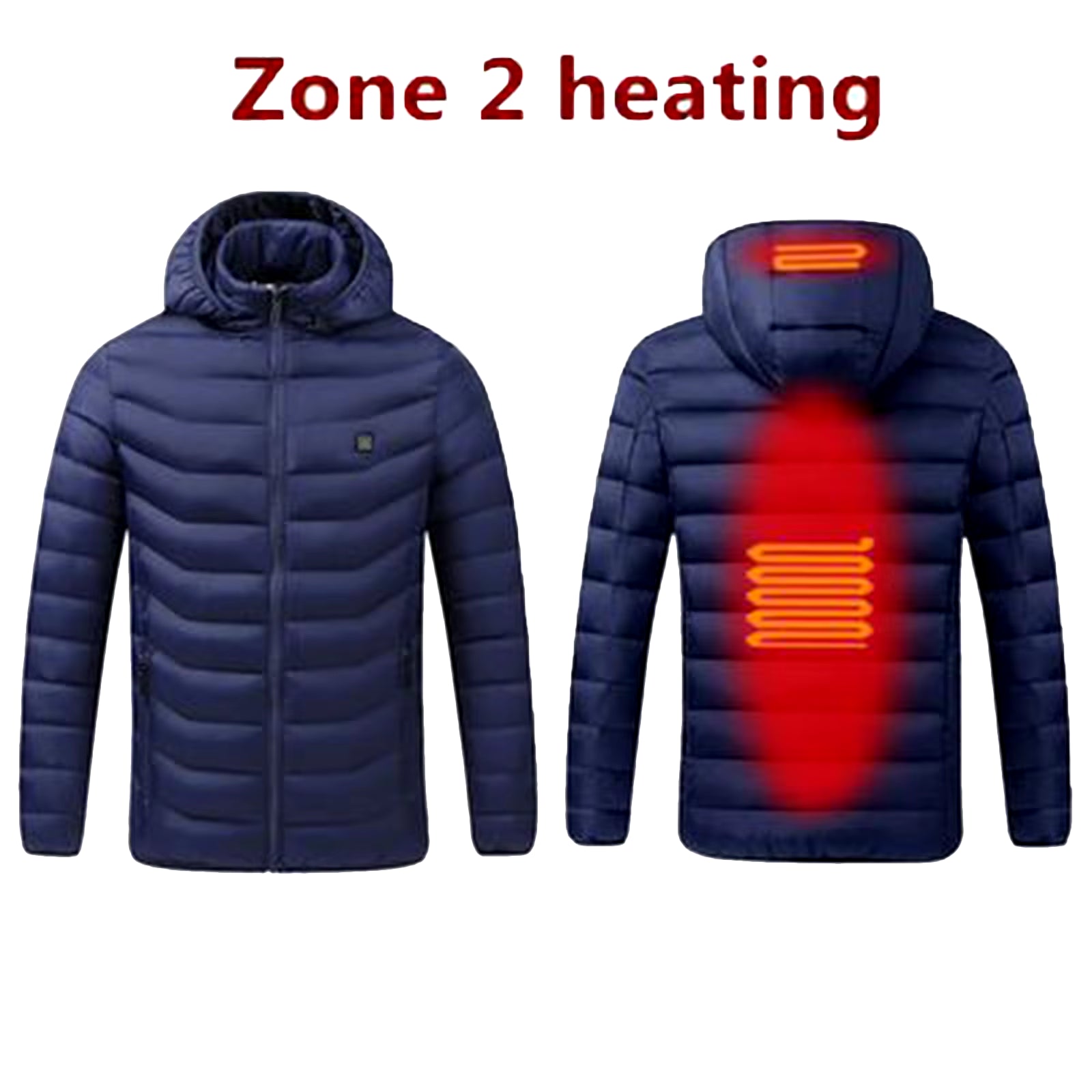 Solid Color Heating Coats Winter Fashion Stand Collar Warm Jackets Smart Charging Heating Overcoats USB Intelligent 2 Zone Coat