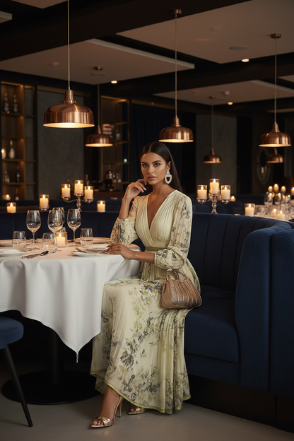 Floral Print Midi Dress #4 - Moody Restaurant