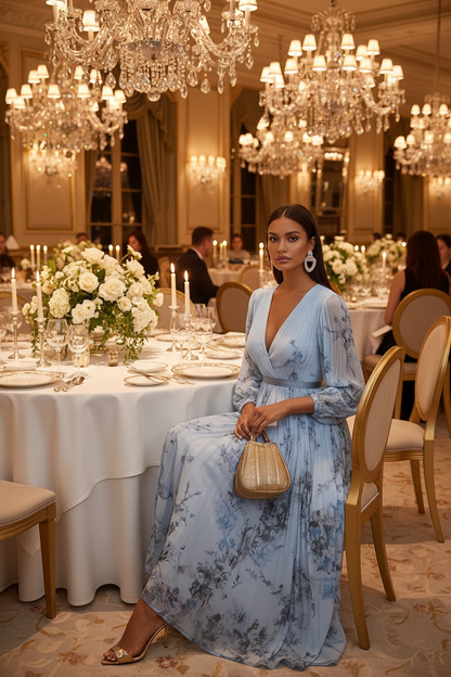 Floral Print Midi Dress - Luxury Restaurant