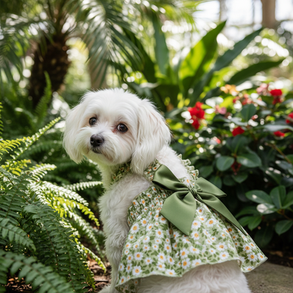 Green Dress - Back View Botanical
