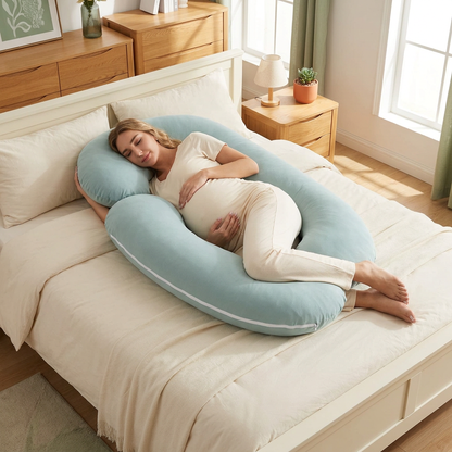 Green Jersey maternity pillow lifestyle image