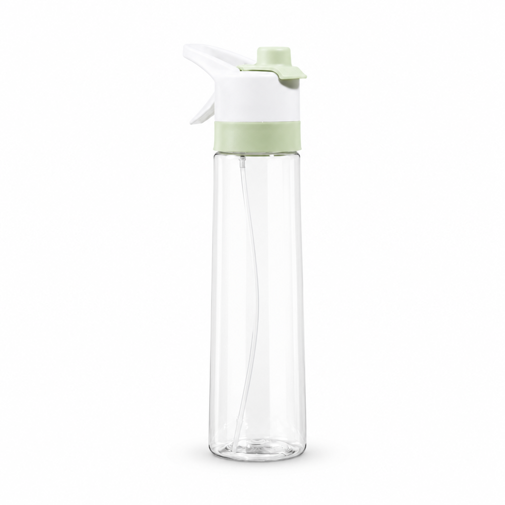 Tritan green AquaBoost sports water bottle on a white background