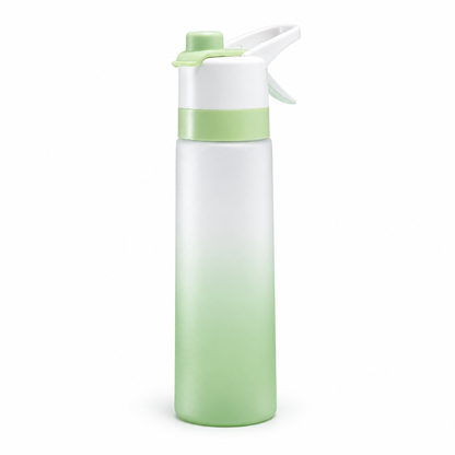 Green AquaBoost sports water bottle on a white background