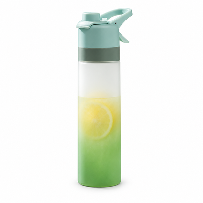 Green AquaBoost sports water bottle on a white background
