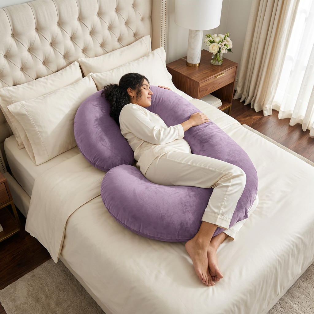 Cooling Full Body Pregnancy Pillow for Expecting Moms.