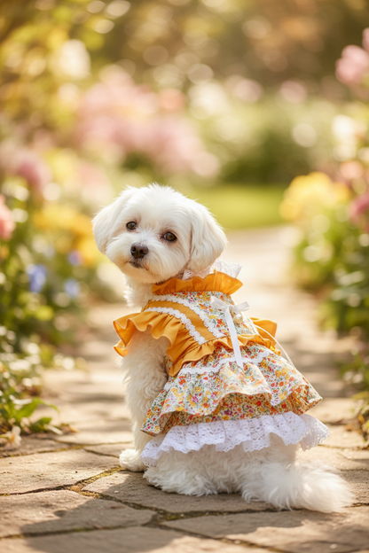 Lolita Pet Dress - Gardenia Yellow Portrait