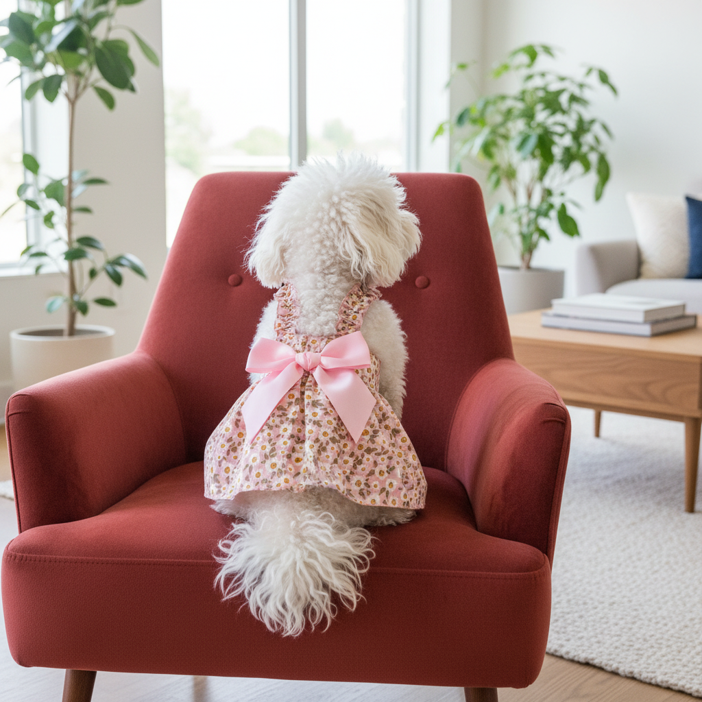 Pink Dress - Back View Living Room