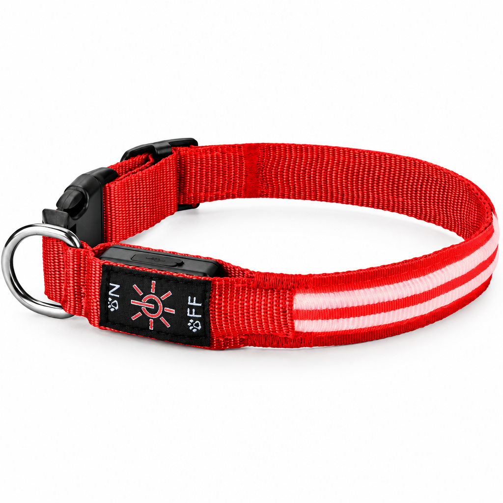 Red collar on white background
