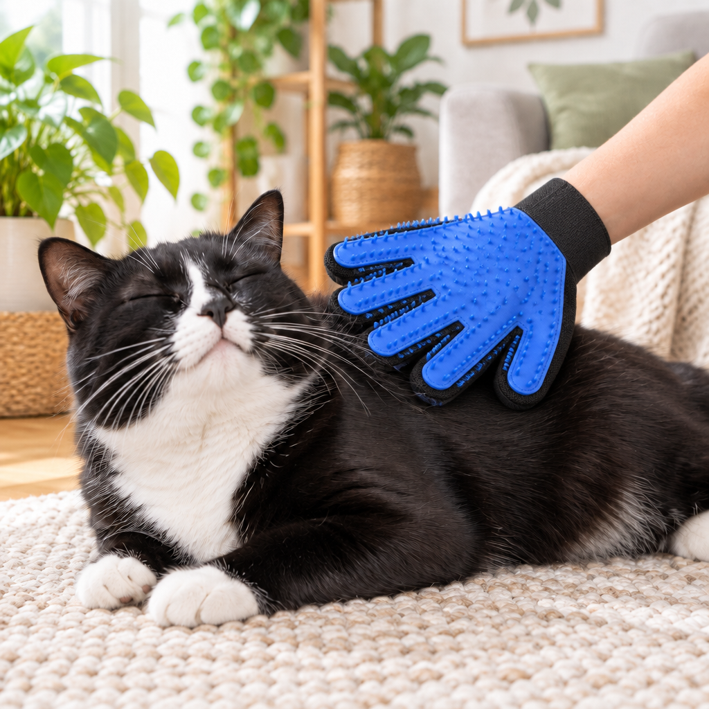 Pet Grooming Gloves – Deshedding & Massage Gloves for Cats & Dogs