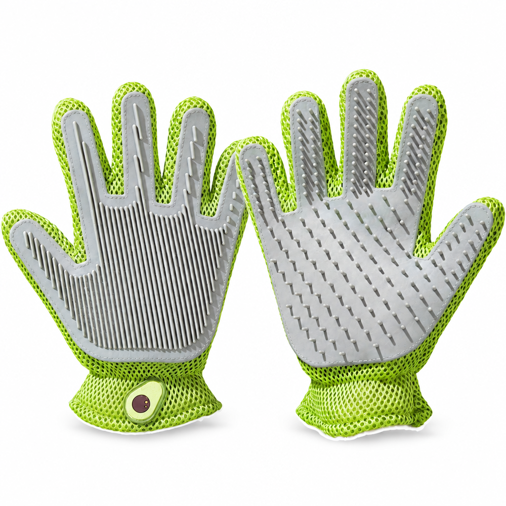 Pet Grooming Gloves – Deshedding & Massage Gloves for Cats & Dogs
